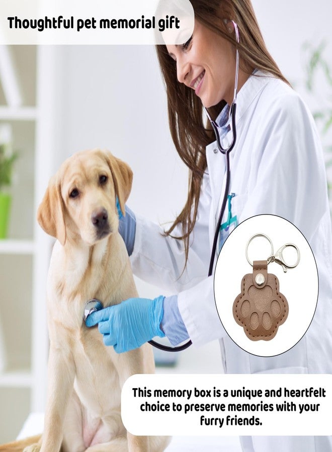 MIRJXB Dog Hair Keychain, Pet Hair Furever Keychain Keepsake for Pet Lovers, 4pcs Paw Shaped Leather Memorial Gifts - Image 4